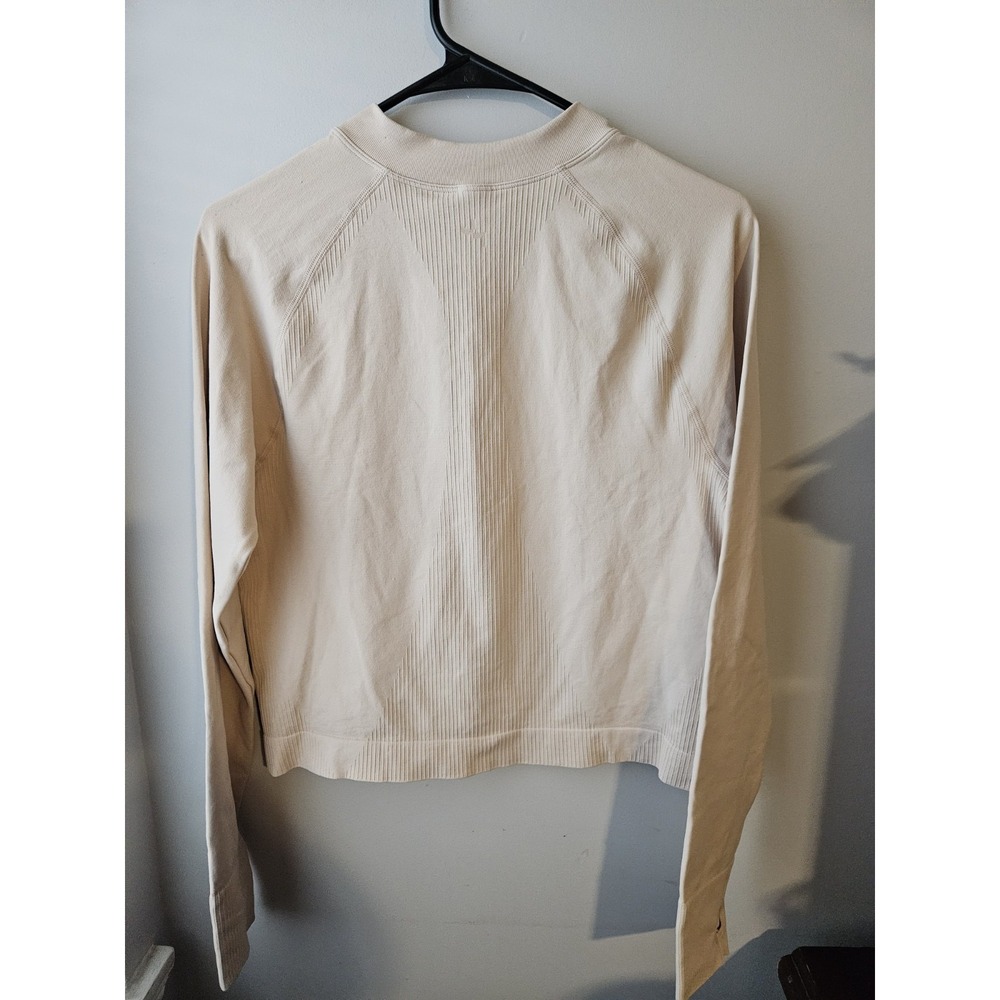 JoyLab NEW Cream Flexible Knit Activewear Cropped Zip Up Jacket | Women's XS - Picture 2 of 7